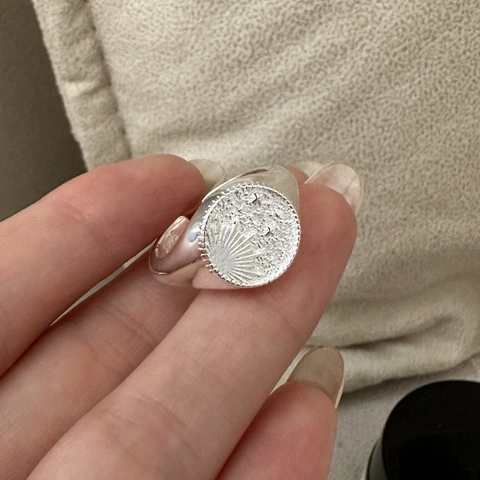 Vintage 925 Sterlingsilber Himmels Siegelring Sonne Stern Geprägt Verstellbar Offener Ring Für Damen Strass Schmuck Geschenk