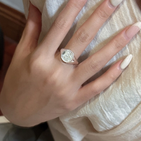 Vintage 925 Sterlingsilber Himmels Siegelring Sonne Stern Geprägt Verstellbar Offener Ring Für Damen Strass Schmuck Geschenk
