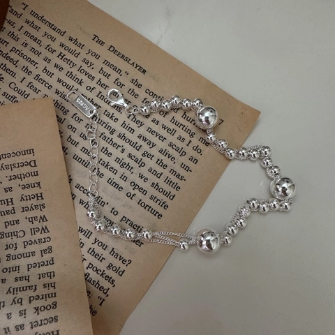 S925 Sterlingsilber Perlenarmband Für Damen Minimalistisches Nischen-Design Mehrlagige Glänzende Perlen Verstellbare Kette Modeschmuck Geschenk