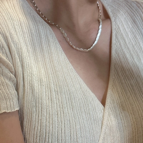 S925 Sterling Silver Bean Pendant Necklace For Women Frosted Matte Finish Adjustable Clavicle Chain Minimalist Jewelry