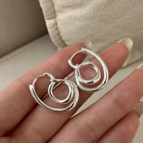 925 Sterling Silver Knot Twisted Hoop Earrings For Women Minimalist Vintage Design Electroplated Small Huggie Earrings Jewelry