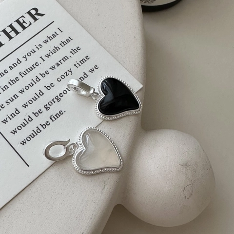 S925 Sterlingsilber Herz Achat Anhänger Halskette Für Damen Minimalistisch Koreanischer Stil Perlenkante Vintage Schmuck Geschenk