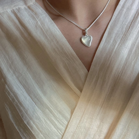 S925 Sterlingsilber Herz Achat Anhänger Halskette Für Damen Minimalistisch Koreanischer Stil Perlenkante Vintage Schmuck Geschenk