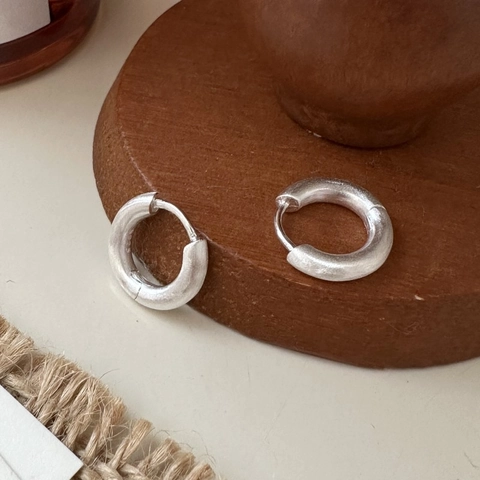 Orecchini a Cerchio in Argento Sterling 925 per Donna Orecchini Minimalisti Opachi Spazzolati Stile Coreano Gioielli Geometrici Vintage Regalo