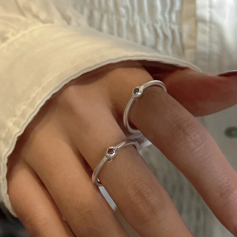 S925 Sterling Zilveren Ring Voor Vrouwen Minimalistisch Verstelbare Open Vingerring Met Gekleurde Zirkonia Koreaanse Stijl