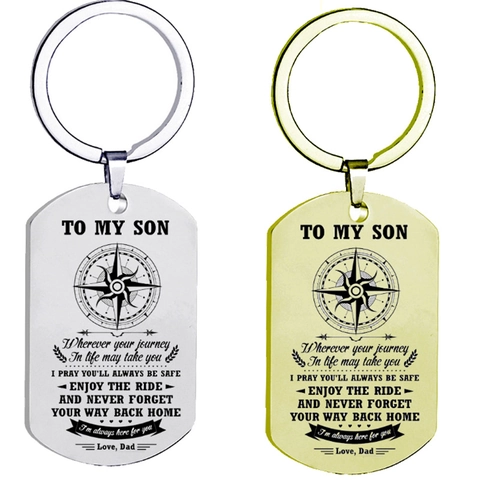 Personalized Stainless Steel Dog Tag Keychain Minimalist Military Style Polished Metal Key Ring For Men Women Daily Gift