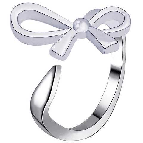 Bogenknoten Verstellbarer Ring Für Damen Minimalistisch Legierung Fingering Einfach Süßer Stil Modeschmuck Geschenk