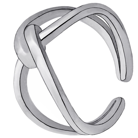 Minimalist Alloy Double Layer Knot Open Ring For Women Adjustable Geometric Tie Finger Ring Polished Fashion Jewelry