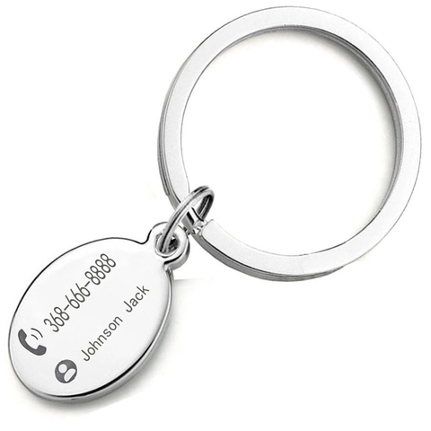 Portachiavi In Acciaio Inossidabile Con Ciondolo Ovale Vuoto Corda In Pelle Intrecciata Accessorio Per Portachiavi Auto Gioiello In Metallo Minimalista Regalo