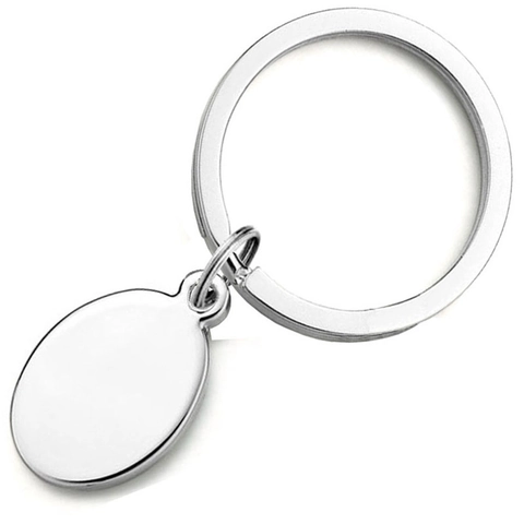 Portachiavi In Acciaio Inossidabile Con Ciondolo Ovale Vuoto Corda In Pelle Intrecciata Accessorio Per Portachiavi Auto Gioiello In Metallo Minimalista Regalo