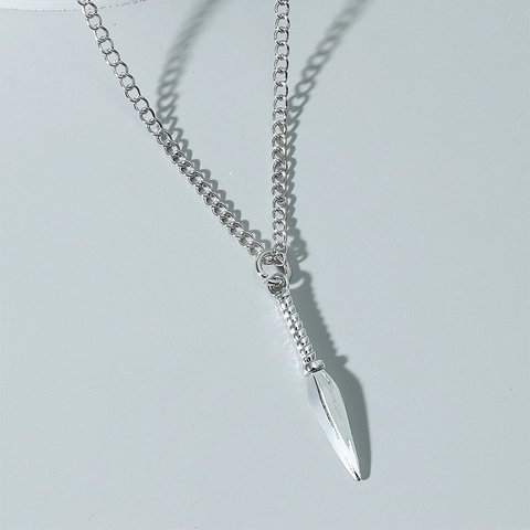 Collana con Pendente a Punta di Lancia in Lega per Uomo Kunai Punk Gothic Hip Hop Gioielli di Personalità Accessorio di Moda