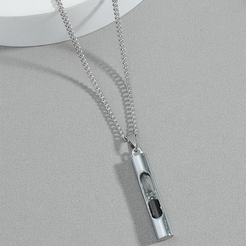Minimalist Hourglass Sand Pendant Necklace Titanium Steel Alloy Chain Jewelry For Men Women Creative Fashion Accessories