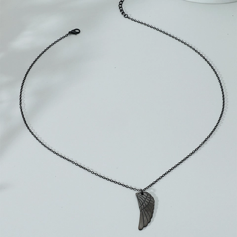 Collar con Colgante de Ala de Ángel de Acero Inoxidable Vintage Collar de Cadena de Ala de Pluma para Hombres Mujeres Joyería Moda Regalo