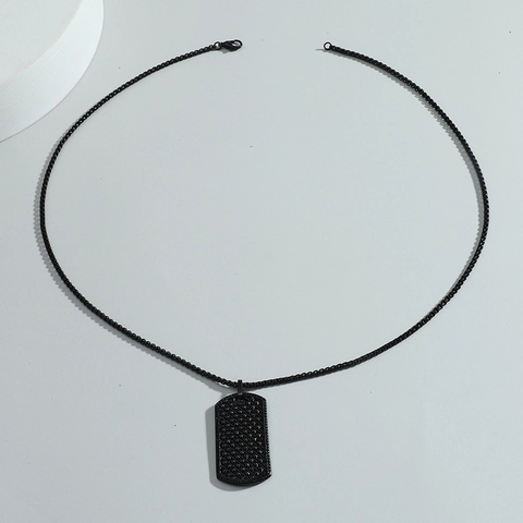 Collana con Ciondolo a Piastrina Militare in Acciaio Inossidabile Vintage Hip Hop per Uomo Trama Industriale a Griglia in Lega Gioielli