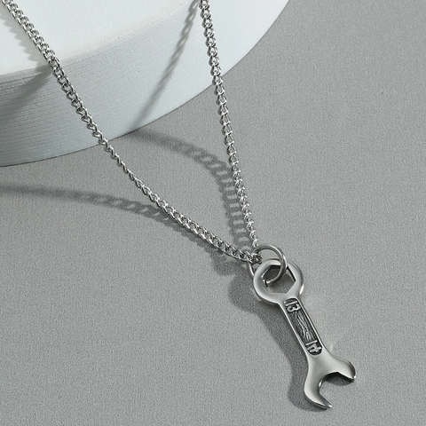 Collar con Colgante de Llave de Acero Inoxidable Vintage para Hombre Joyería Hip Hop Estilo Industrial Regalo de Collar Grabado