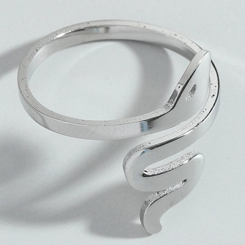 Anillo Abierto de Serpiente de Acero Inoxidable Minimalista para Mujeres Hombres Forma de Animal Ajustable Anillo Pulido Joyería de Moda Regalo