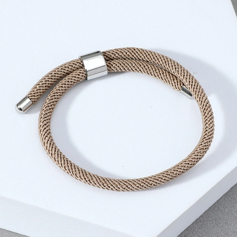 Bracciale Intrecciato in Cordino Milanese Regolabile Minimalista per Uomo Donna Coppia Bracciale in Corda Tessuto a Mano Gioielli di Moda Quotidiana