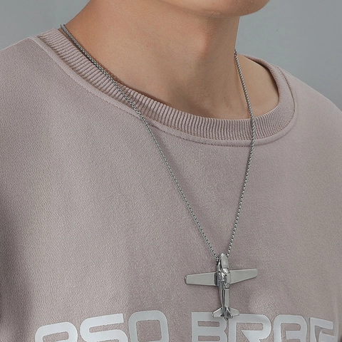 Collana Con Ciondolo Aereo In Lega Minimalista Per Uomo Galvanizzato Stile Hip Hop Punk Moda Catena Per Maglione Gioielli