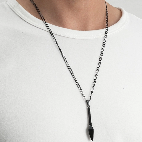 Collar de Colgante Kunai de Aleación para Hombre Moda Punk Anime Ninja Punta de Lanza Collar de Joyería Regalo para Hombre