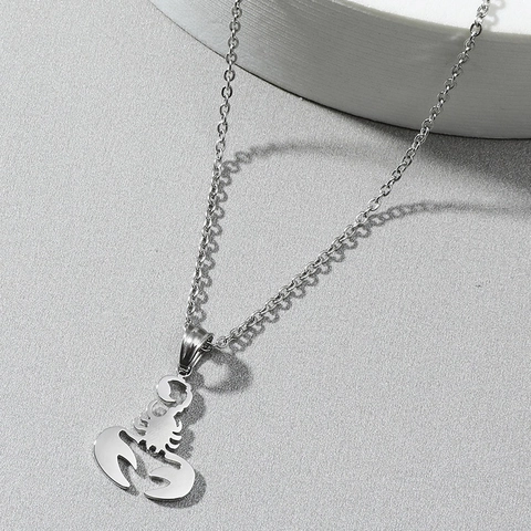 Collana con Pendente a Forma di Scorpione in Acciaio Inossidabile Hip Hop per Uomo Donna Gioielli con Catena Gotica Punk