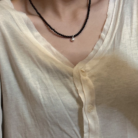 925 Sterling Silver Agate Bead Necklace For Women Vintage Minimalist Korean Style Ball Pendant Clavicle Chain Jewelry Gift