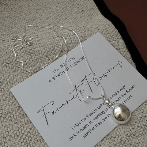 Vintage S925 Sterling Silver Sphere Pendant Necklace Minimalist Round Box Chain Sweater Chain For Women Geometric Jewelry