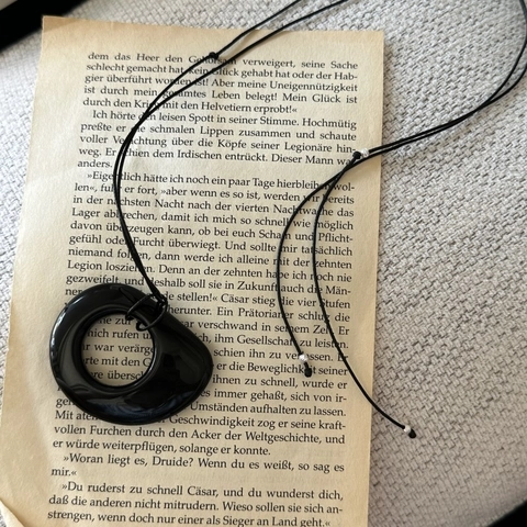 Collana Lunga in Argento Sterling S925 Con Ossidiana Nera Irregolare Stile Vintage INS Catena Minimalista Per Maglione Gioielli Da Donna