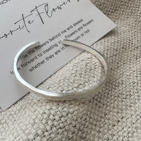 Bracciale Rigido in Argento Sterling S925 Con Texture Martellata Irregolare per Donna Vintage Minimalista Aperto Gioielli Regalo