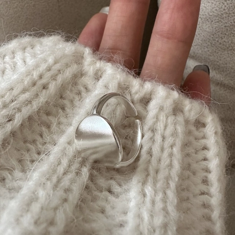 S925 Sterlingsilber Runder Scheibenring Für Damen Vintage Minimalistisch Mattiert Verstellbar Offener Fingerring Schmuck