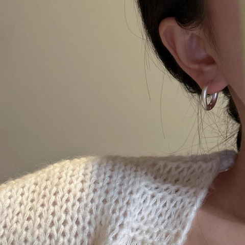 Pendientes de Aro Geométricos de Plata de Ley 925 Mate Cepillado Estilo INS Minimalista Oro Plata para Mujer Joyería de Moda