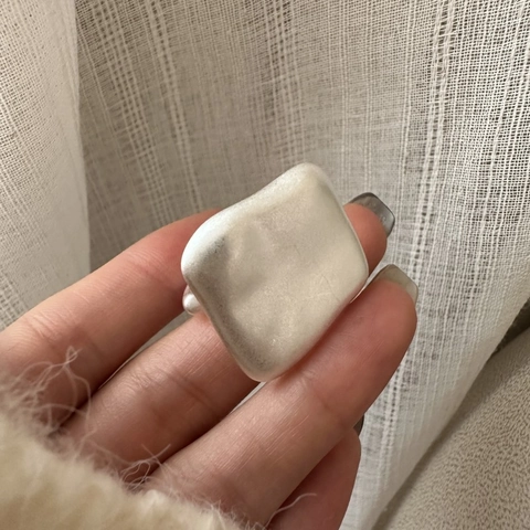 S925 Sterling Silver Irregular Square Ring Minimalist Matte Frosted Adjustable Open Finger Ring Vintage Jewelry For Women