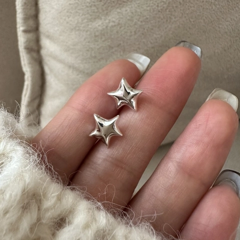 Boucles d'Oreilles Clous Étoile en Argent Sterling S925 pour Femmes Boucles d'Oreilles Étoile Géométrique Minimaliste Bijoux