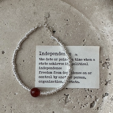 925 Sterling Zilver Rode Agaat Draadwikkelen Armband Voor Dames Minimalistisch Verstelbare Ketting Met Hartvormige Hanger Sieraden