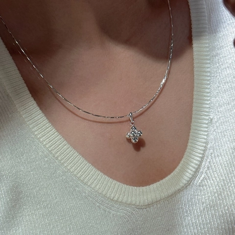 925 Sterling Silver Ball Cluster Pendant Necklace For Women Minimalist Rhinestone Geometric Choker Jewelry Wedding Dating Gift