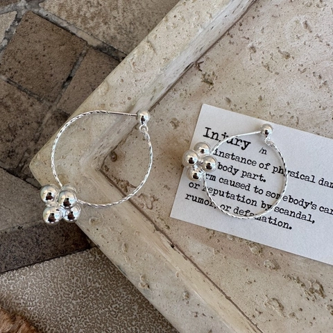 925 Sterling Silver Bead Cluster Hoop Earrings Korean Minimalist Twisted Rope Hoop Flower Earrings For Women Vintage Jewelry Gift