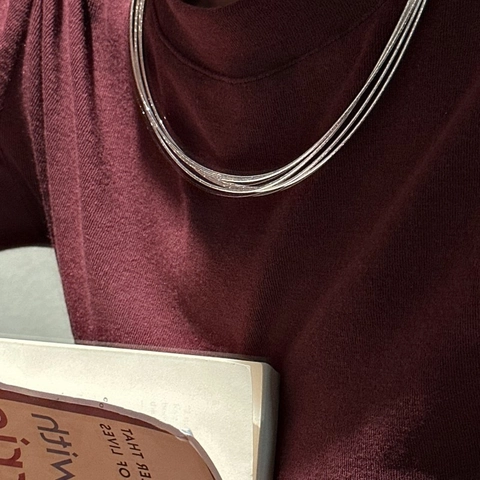 925 Sterlingsilber Mehrlagige Italienische Schlangenknochenkette Choker Halskette Für Damen Retro Minimalistischer Personalisierter Kragen Schmuck
