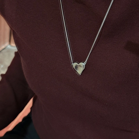 925 Sterling Silver Matte Heart Pendant Necklace For Women Minimalist Frosted Heart Clavicle Chain Jewelry Everyday Accessories