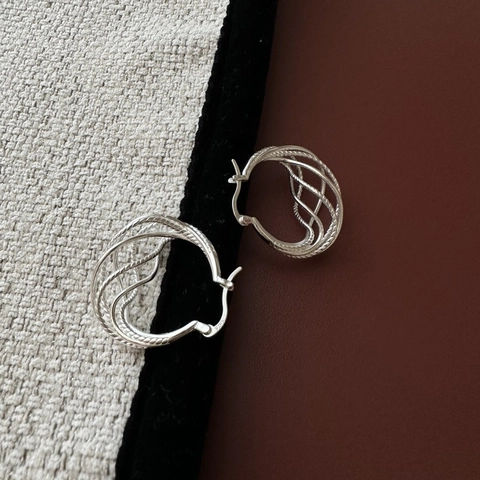 Orecchini a Cerchio Torti in Argento Sterling 925 per Donna Design Minimalista Intrecciato Cavo Gioielli Vintage Personalizzati Regalo