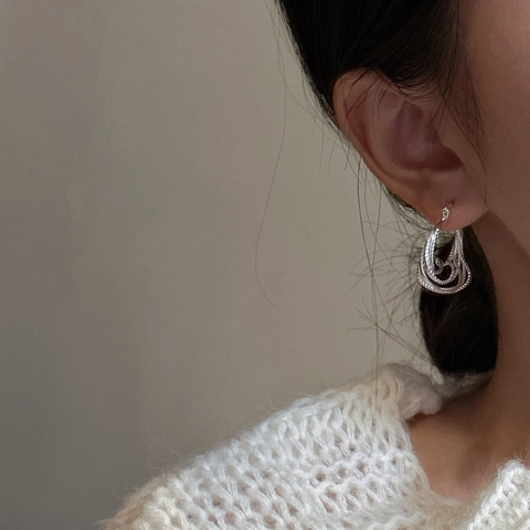 Orecchini a Cerchio Torti in Argento Sterling 925 per Donna Design Minimalista Intrecciato Cavo Gioielli Vintage Personalizzati Regalo