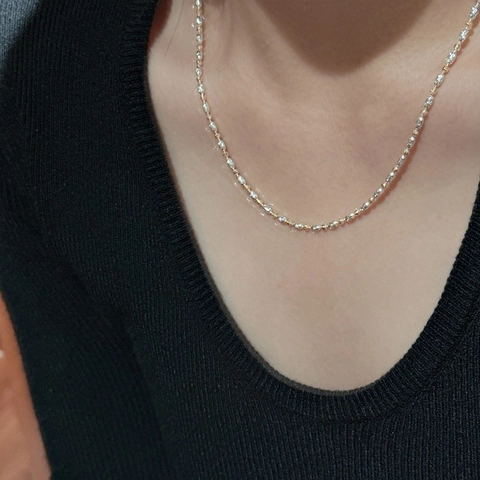 925 Sterling Zilveren Kralenketting Goud Zilver Tweekleurig Minimalistisch Ins Stijl Sieraden Voor Vrouwen Ketting