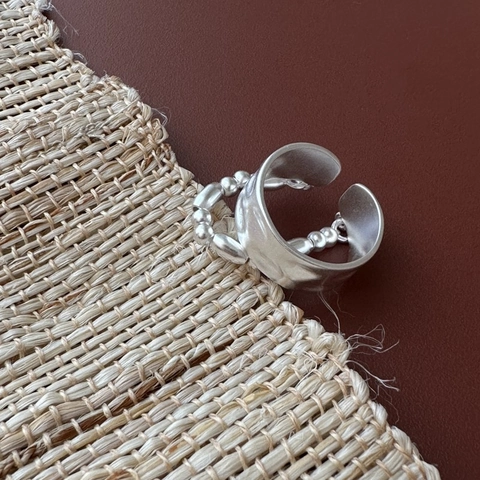 925 Sterling Zilver Dubbellaagse Open Ring Voor Vrouwen Gehamerde Textuur Minimalistisch Kettingontwerp Verstelbare Vingersieraden Cadeau
