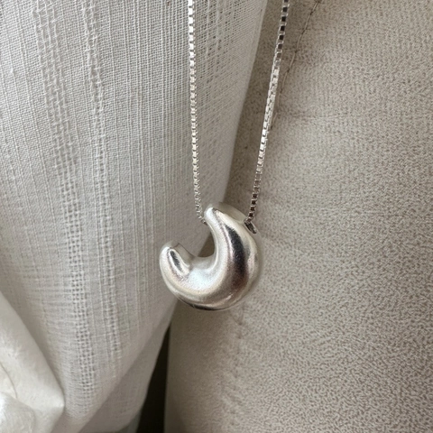 S925 Sterlingsilber Hohl Mond Anhänger Halskette Für Damen Retro Minimalistisch Boxkette Pulloverkette Schmuck Geschenk