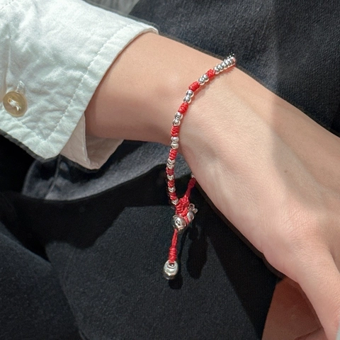 925 Sterling Silver Gourd Red Rope Bracelet For Women Hand-Woven Lucky Red String Bracelet Fashion Minimalist Style Jewelry