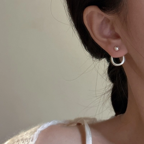 925 Sterlingsilber Geteilte Rundperle Ovale Ohrringe Minimalistisch Retro Geometrisch Mode Ohrschmuck Für Damen Geschenk