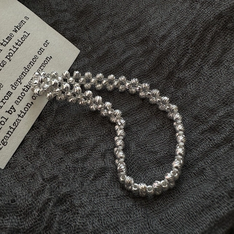 925 Sterlingsilber Nischendesign CNC Diamantschliff Perlen Elastisches Armband Glänzend Minimalistischer Schmuck Für Damen Geschenk