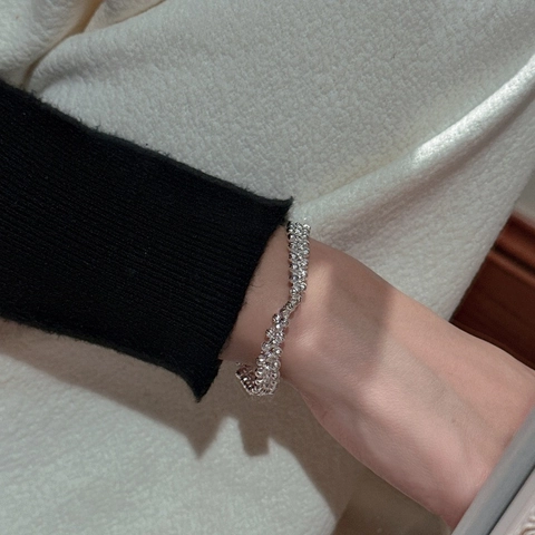 925 Sterlingsilber Nischendesign CNC Diamantschliff Perlen Elastisches Armband Glänzend Minimalistischer Schmuck Für Damen Geschenk