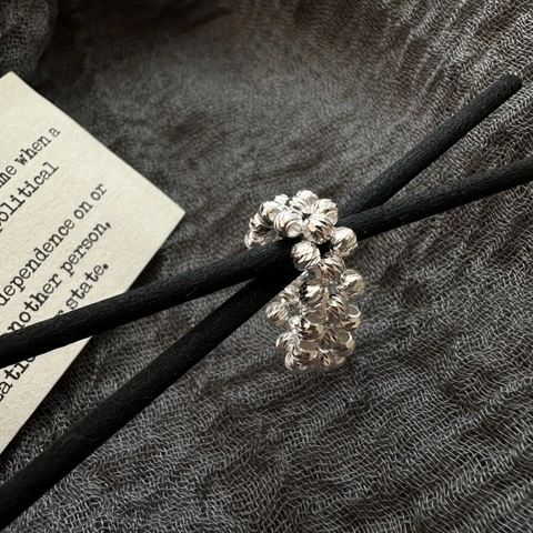 925 Sterlingsilber Perlenring Für Damen Minimalistisch Vintage Diamantschliff Funkelnder Fingerring Verstellbar Schmuck Geschenk