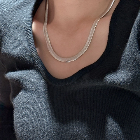 Italienische 925 Sterlingsilber Schlangenkette Halskette Für Damen Minimalistische Vintage Gold Platinierte Schlüsselbeinkette