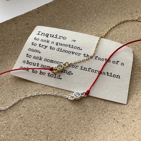 925 Sterling Silver Red String Bracelet For Women Korean Minimalist Geometric Rhinestone Inlaid Adjustable Chain Bracelet Fashion Jewelry