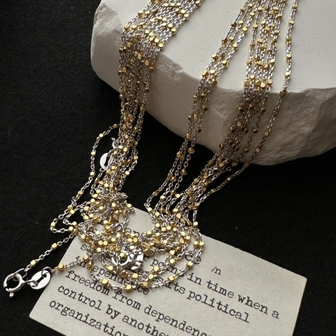 Collar de Plata de Ley S925 para Mujer Minimalista Coreano Oro Plata Contraste Perla Cuadrada Cadena de Clavícula Diseño Vintage Joyería